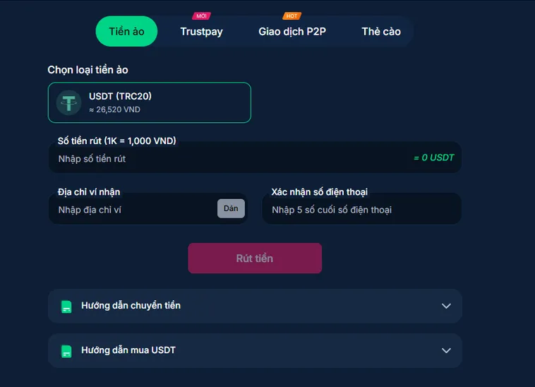Hướng dẫn nạp tiền ảo tại RikBet.
